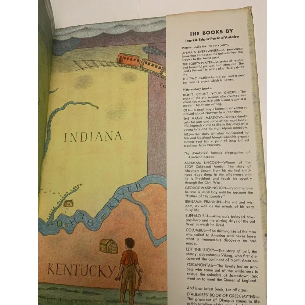 1957 Abraham Lincoln by Ingri & Edgar Parin d'Aulaire Hardback W/ Dust Jacket AO - Picture 6 of 7